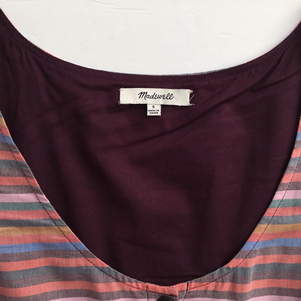 Madewell Tank Dress Multi Colored Stripes Size S - Picture 5 of 11